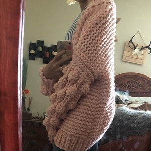 Goodnight Macaroon Pom sleeve knitted cardigan